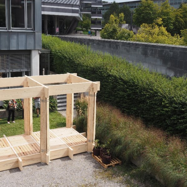 Der Waldlabor Pavillon an der Vienna Biennale for Change 2021